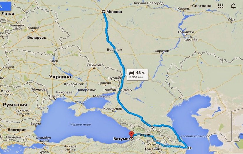 Москва дагестан расстояние на машине